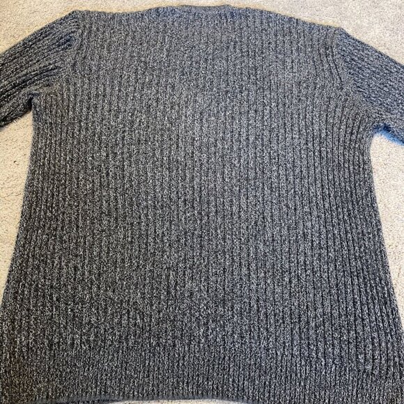 Van Heusen Chunky Cable Knit Pullover Sweater Men's Large Gray Ramie Cotton - Picture 4 of 9